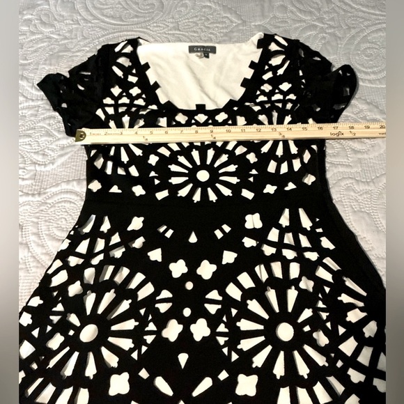 Gracia Black Fit and Flare Mini Dress Scoop Neck Cocktail - Picture 4 of 8